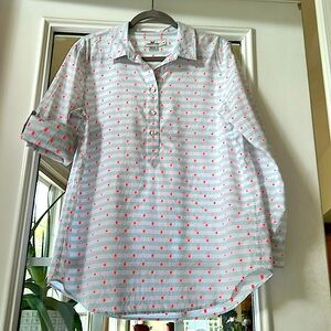 Vineyard Vines cotton tunic with adjustable long sleeve, size 12